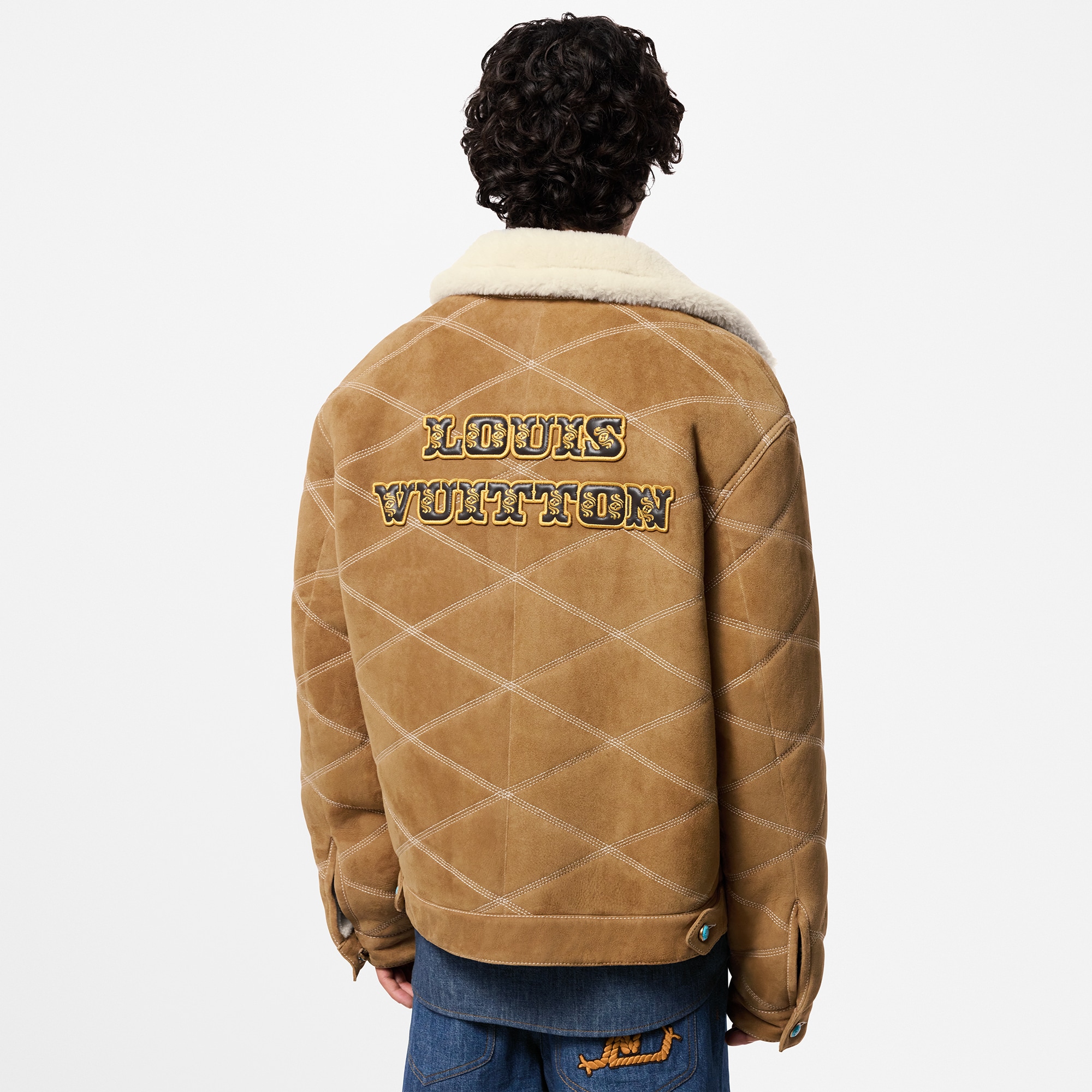 Giubbotto in stile workwear in shearling ricamato  Uomo Abbigliamento Capispalla e Cappotti | LOUIS VUITTON (Zoom prodotto)