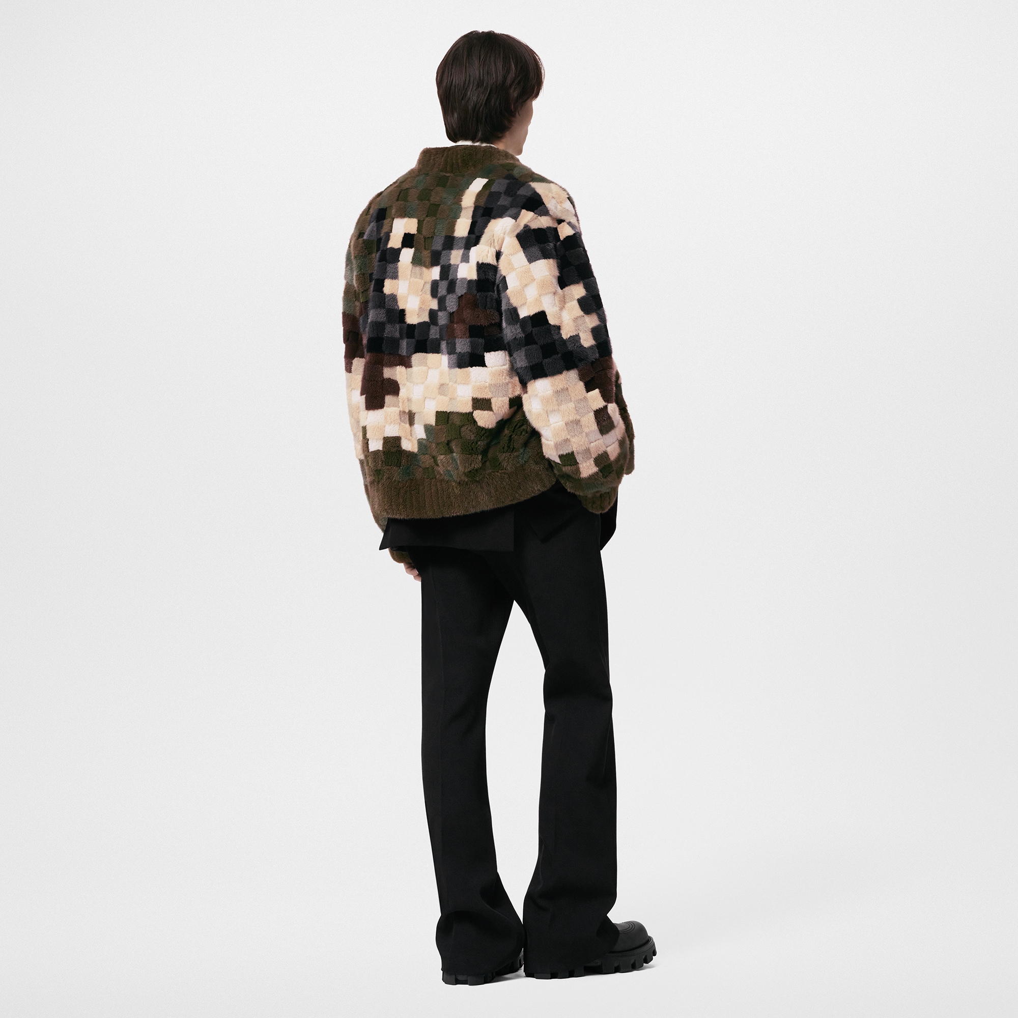 Giubbotto in visone con motivo Damier a intarsio  Uomo Abbigliamento Capispalla e Cappotti | LOUIS VUITTON (Zoom prodotto)