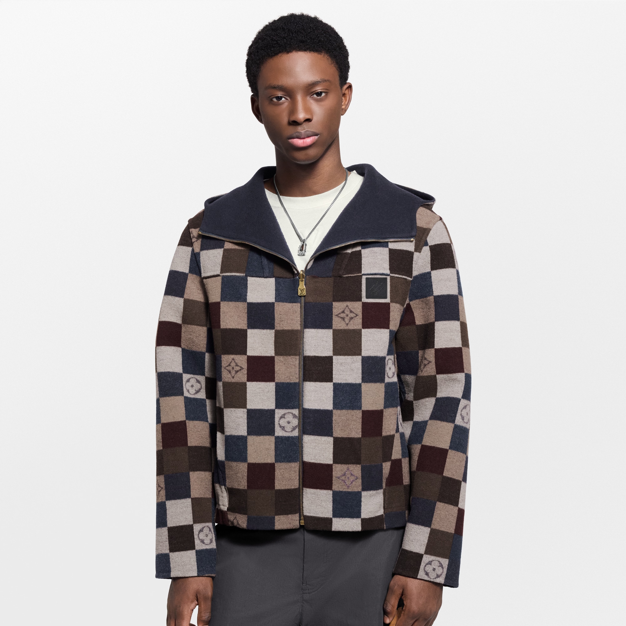Giubbotto reversibile con cappuccio e motivo Damier  Uomo Abbigliamento Capispalla e Cappotti | LOUIS VUITTON (Zoom prodotto)