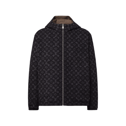 Giubbotto reversibile in nylon e pile con cappuccio front view