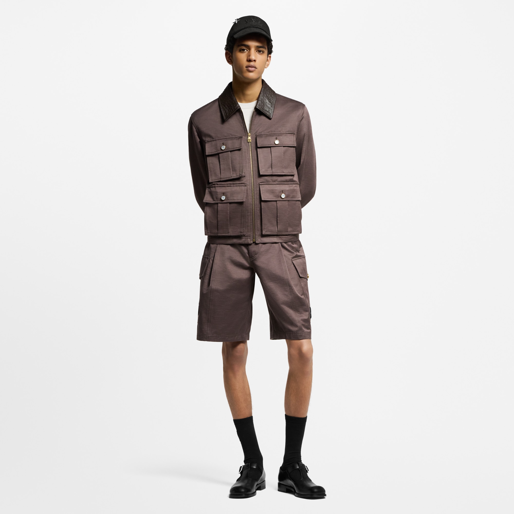 Giubbotto sahariano con colletto in pelle  Uomo Abbigliamento Capispalla e Cappotti | LOUIS VUITTON (Zoom prodotto)