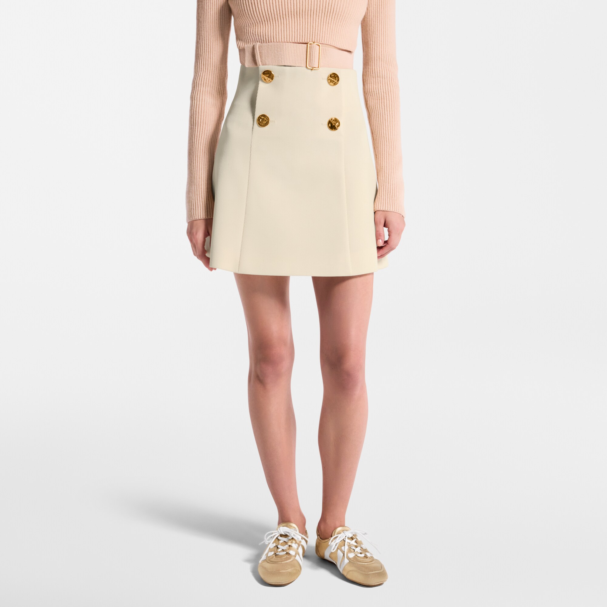 Gonna con bottoni con finitura martellata  Donna Abbigliamento Gonne e Shorts | LOUIS VUITTON (Zoom prodotto)