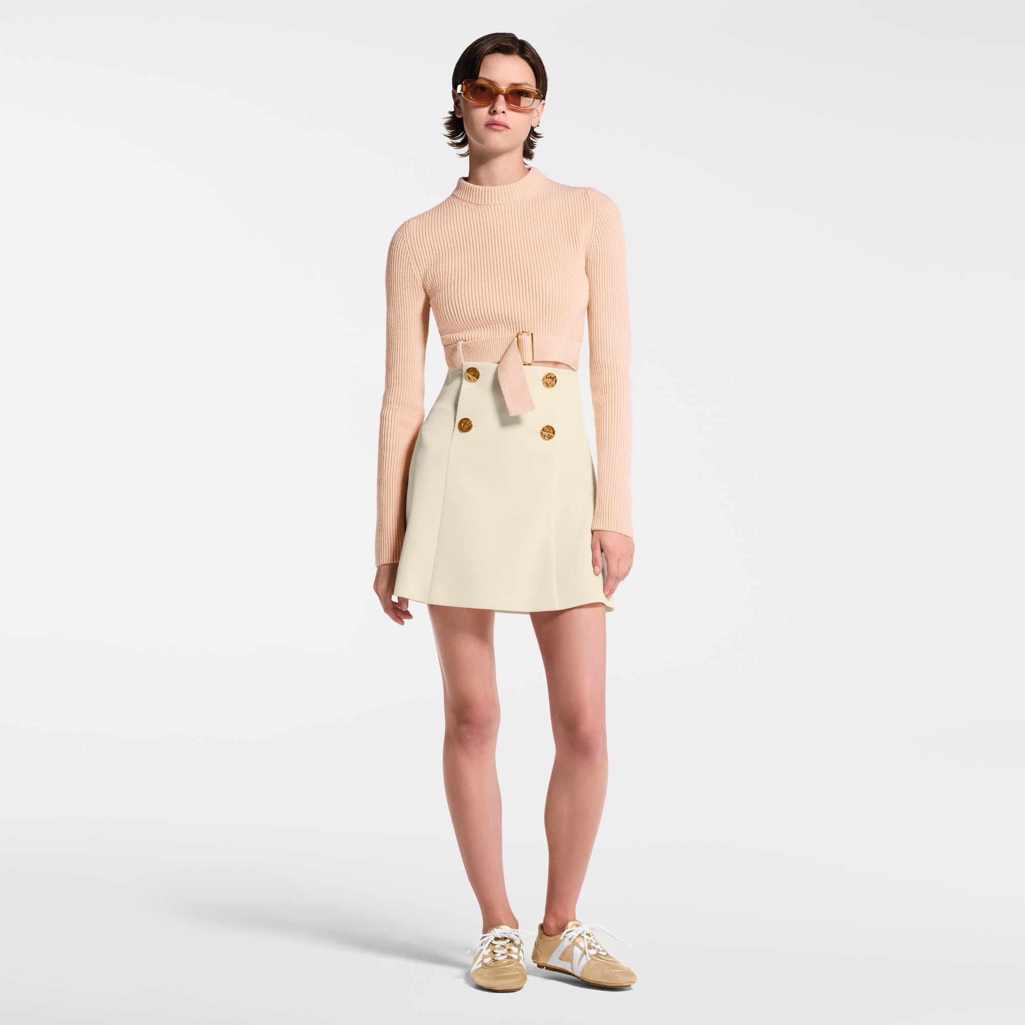 Gonna con bottoni con finitura martellata  Donna Abbigliamento Gonne e Shorts | LOUIS VUITTON (Zoom prodotto)