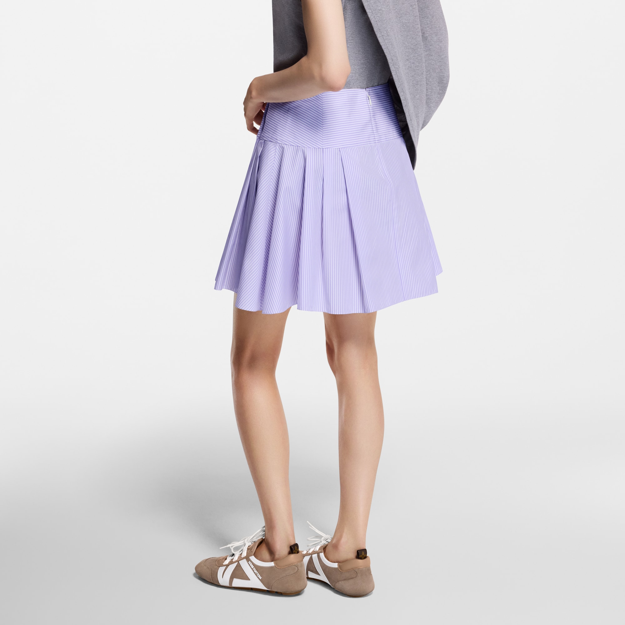 Gonna con motivo a righe e bottoni con finitura martellata  Donna Abbigliamento Gonne e Shorts | LOUIS VUITTON (Zoom prodotto)