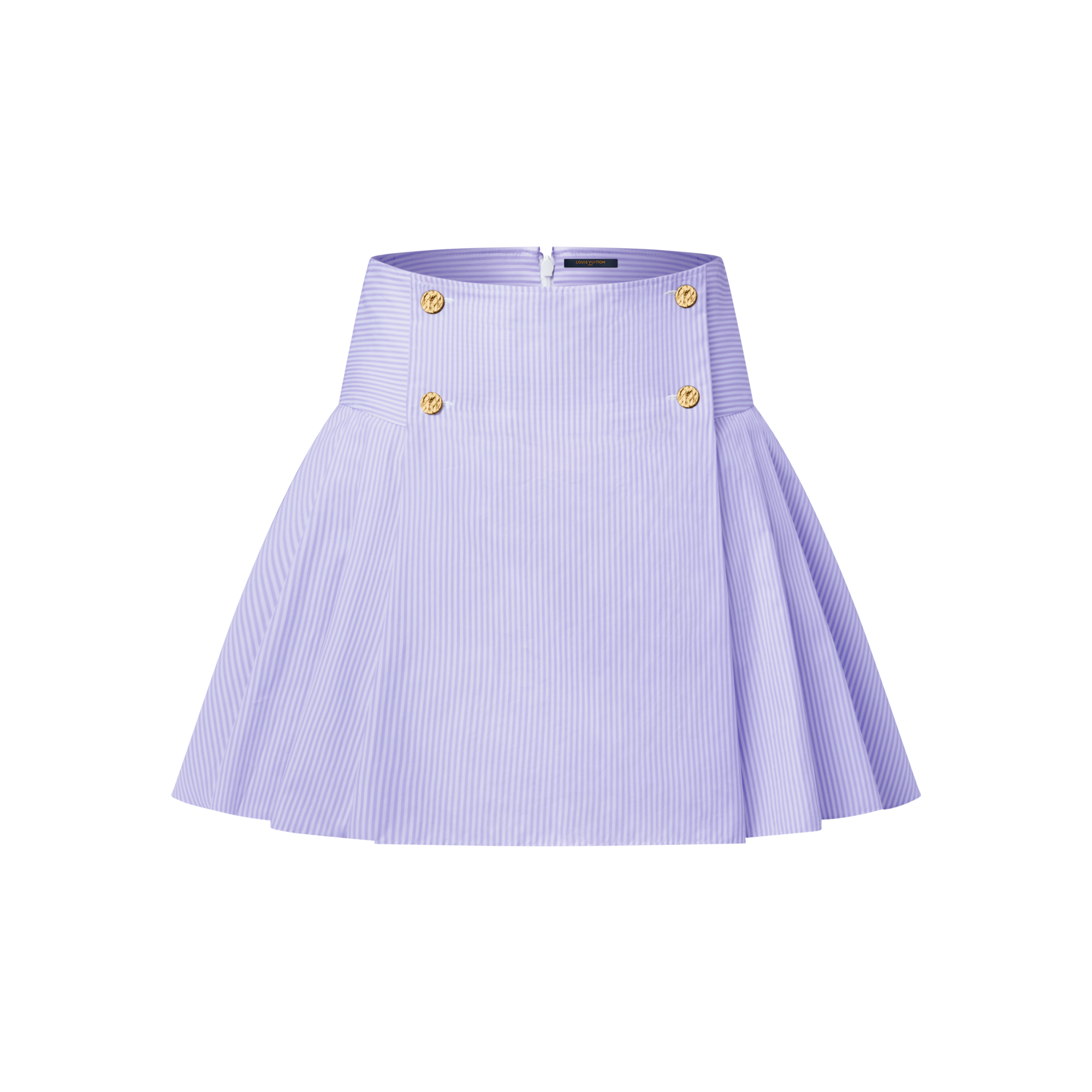 Gonna con motivo a righe e bottoni con finitura martellata  Donna Abbigliamento Gonne e Shorts | LOUIS VUITTON (Zoom prodotto)