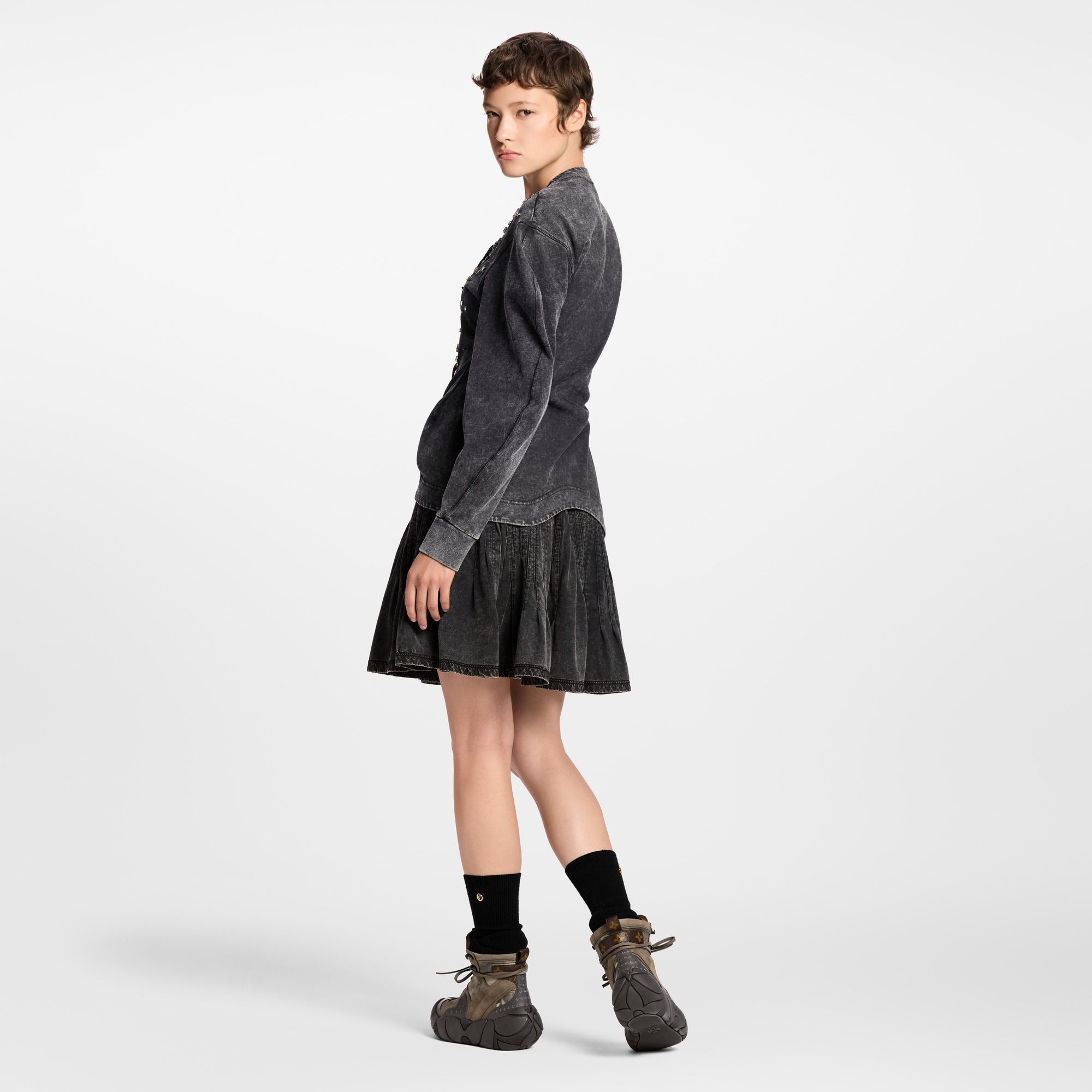 Gonna in jersey a pieghe  Donna Abbigliamento Gonne e Shorts | LOUIS VUITTON (Zoom prodotto)