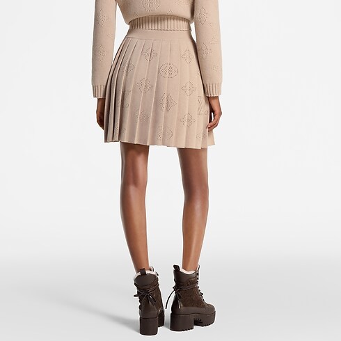 Gonna in maglia a pieghe con motivo Monogram Mahina Donna Abbigliamento Gonne e Shorts | LOUIS VUITTON (Zoom prodotto)