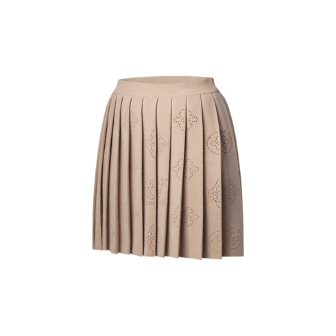 Gonna in maglia a pieghe con motivo Monogram Mahina Donna Abbigliamento Gonne e Shorts | LOUIS VUITTON (Zoom prodotto)