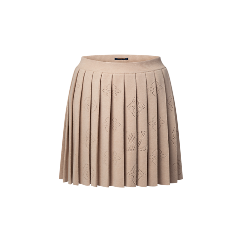 Gonna in maglia a pieghe con motivo Monogram Mahina Donna Abbigliamento Gonne e Shorts | LOUIS VUITTON (Zoom prodotto)