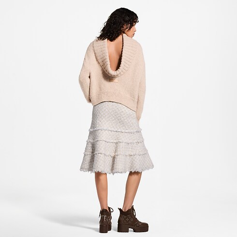 Gonna in tweed con finitura di frange Donna Abbigliamento Novità Abbigliamento | LOUIS VUITTON (Zoom prodotto)