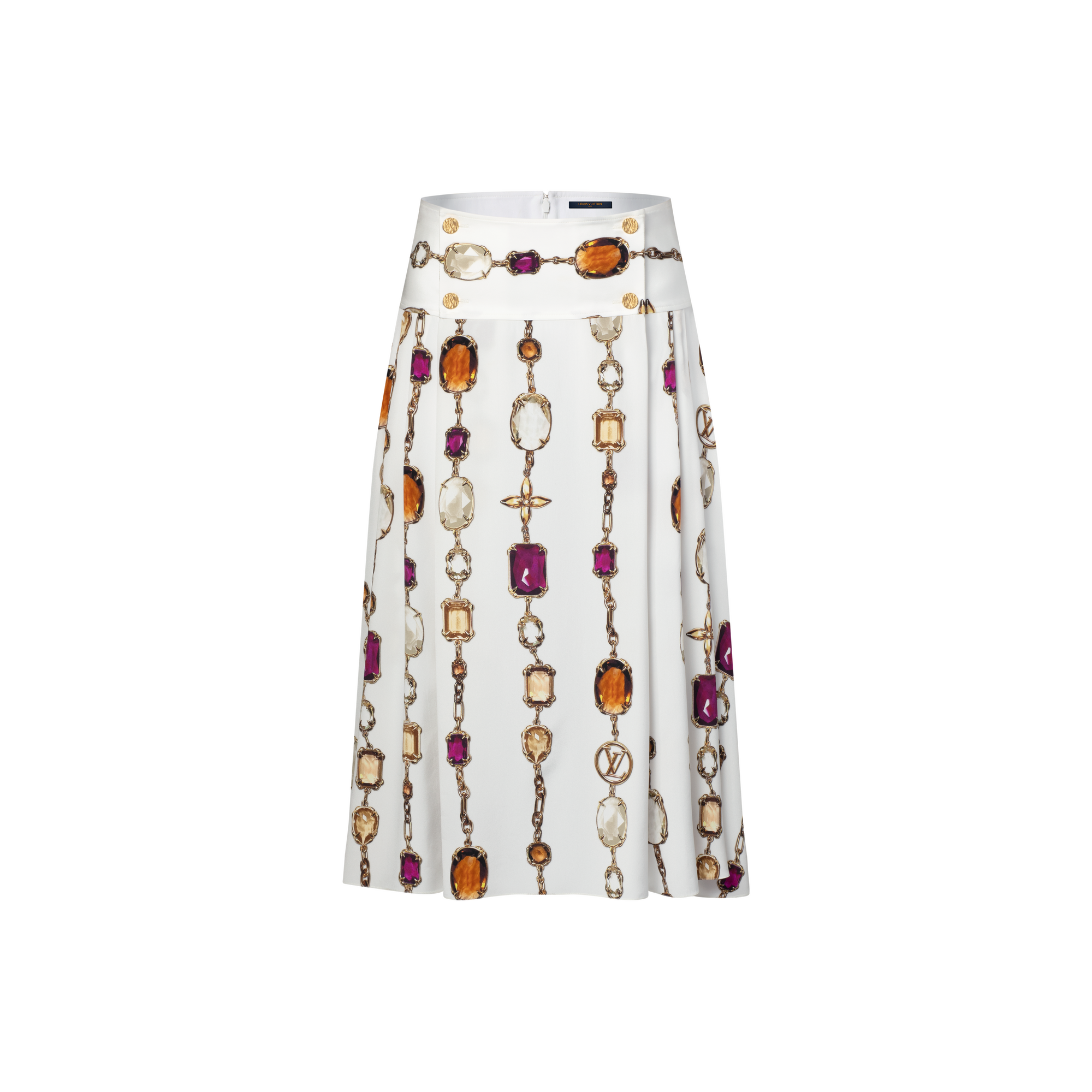 Gonna midi con motivo di collana stampato  Donna Abbigliamento Gonne e Shorts | LOUIS VUITTON (Zoom prodotto)