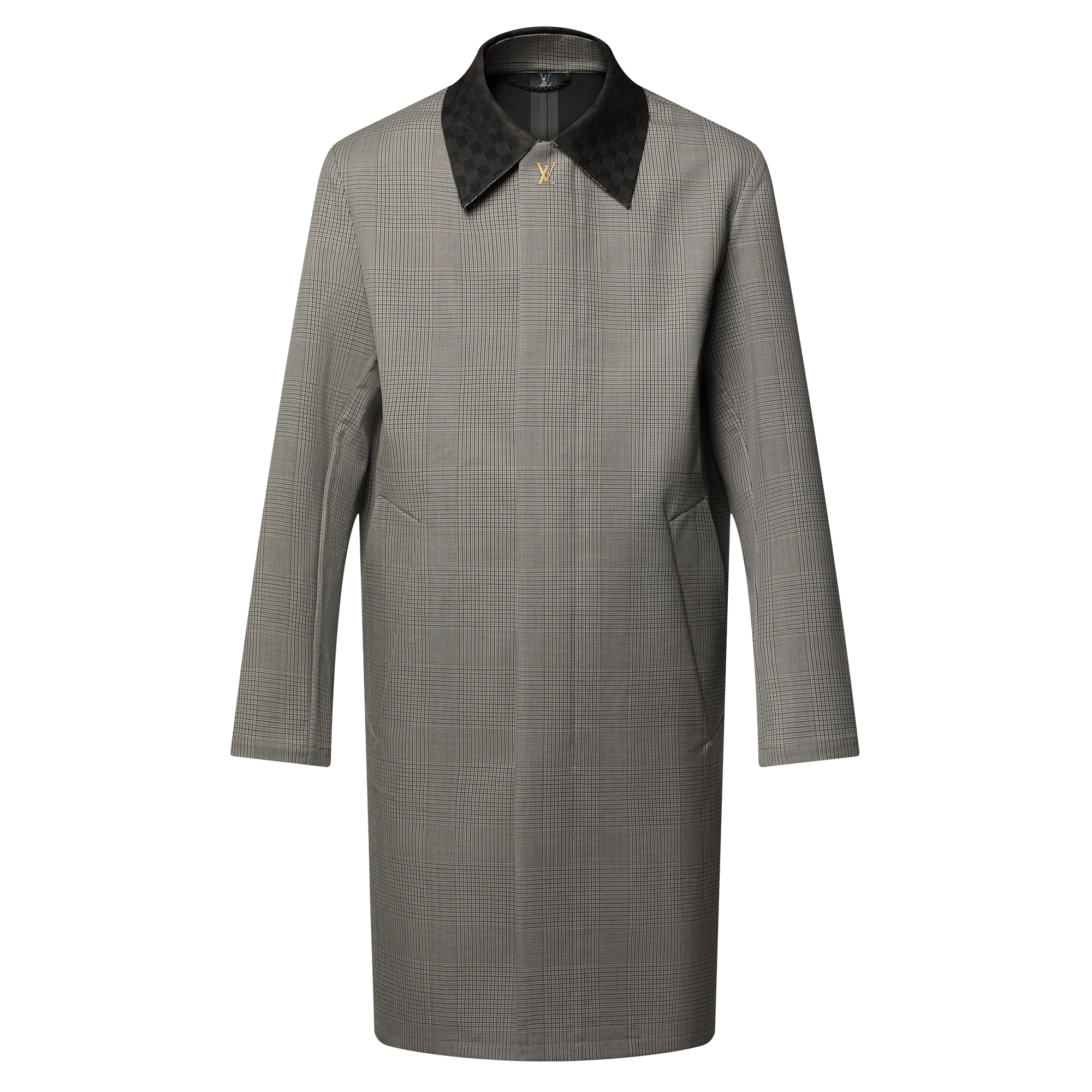 Impermeabile con colletto in pelle scamosciata e motivo Damier  Uomo Abbigliamento Capispalla e Cappotti | LOUIS VUITTON (Zoom prodotto)