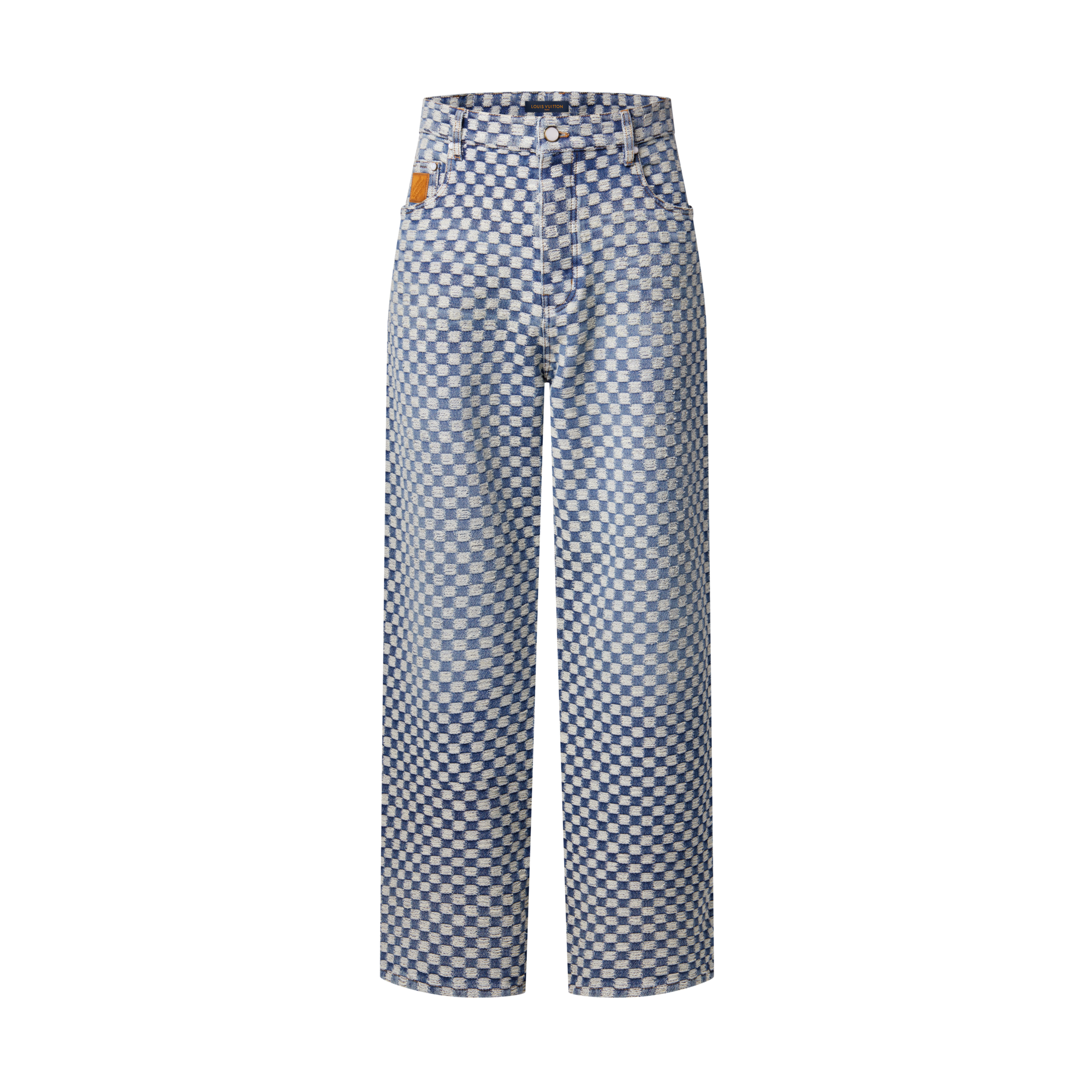 Jeans a gamba ampia con motivo Damier  Uomo Abbigliamento Collezione Denim | LOUIS VUITTON (Zoom prodotto)