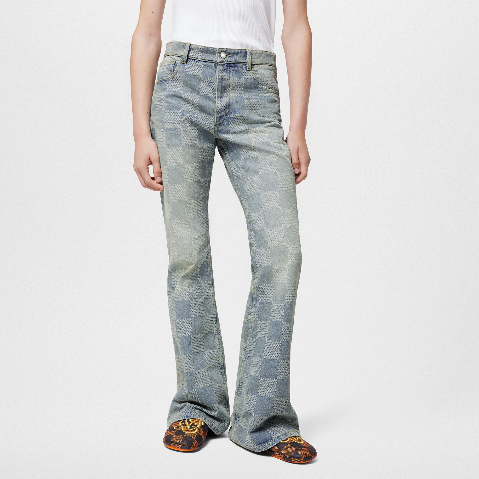 Jeans boot-cut con motivo Damier  Uomo Abbigliamento Collezione Denim | LOUIS VUITTON (Zoom prodotto)