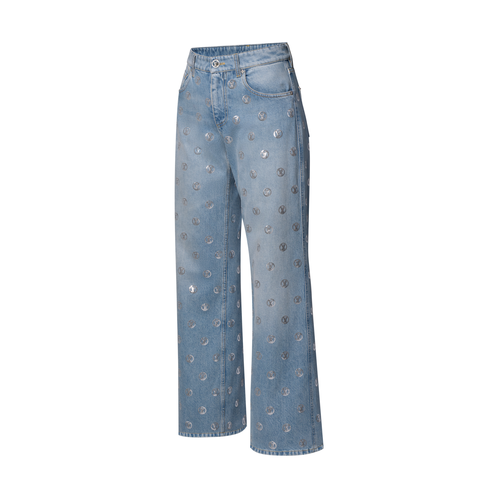 Jeans boot-cut con paillettes e firma  Donna Abbigliamento Pantaloni | LOUIS VUITTON (Zoom prodotto)