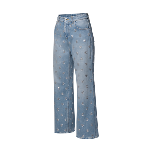 Jeans boot-cut con paillettes e firma Donna Abbigliamento Pantaloni | LOUIS VUITTON (Zoom prodotto)