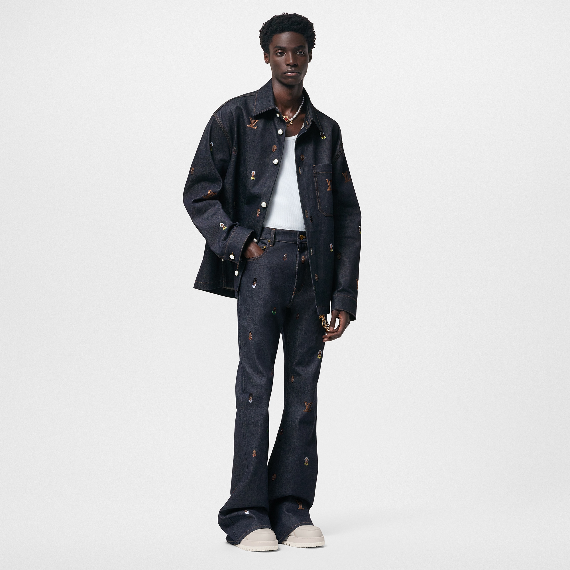 Jeans boot-cut con ricami  Uomo Abbigliamento Collezione Denim | LOUIS VUITTON (Zoom prodotto)