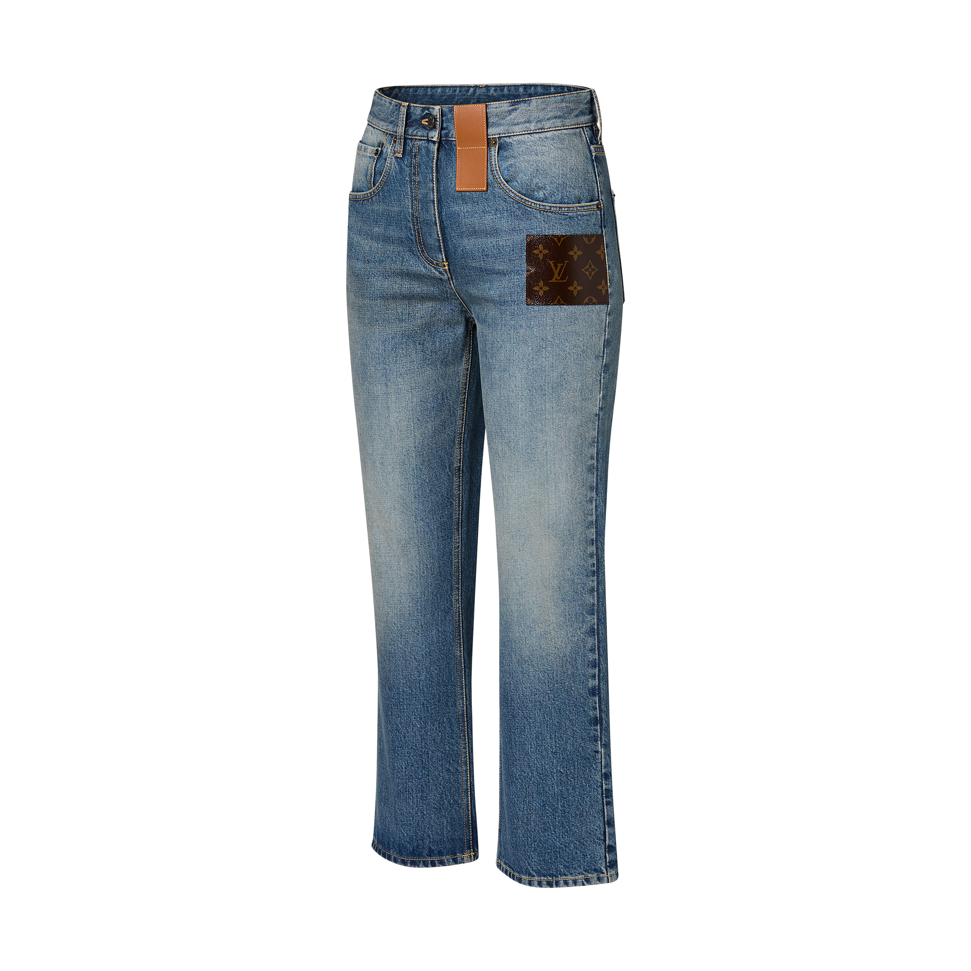 Jeans con applicazione in tela Monogram  Donna Abbigliamento Pantaloni | LOUIS VUITTON (Zoom prodotto)