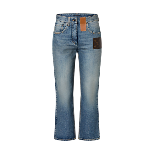 Jeans con applicazione in tela Monogram Donna Abbigliamento Pantaloni | LOUIS VUITTON (Zoom prodotto)