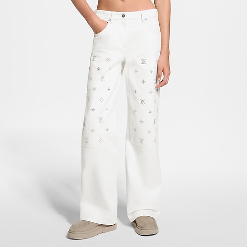 Jeans con gamba ampia e dettagli iconici con paillettes cropped view