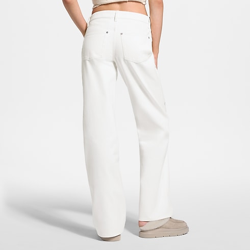 Jeans con gamba ampia e dettagli iconici con paillettes cropped worn view