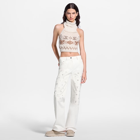 Jeans con gamba ampia e dettagli iconici con paillettes worn view