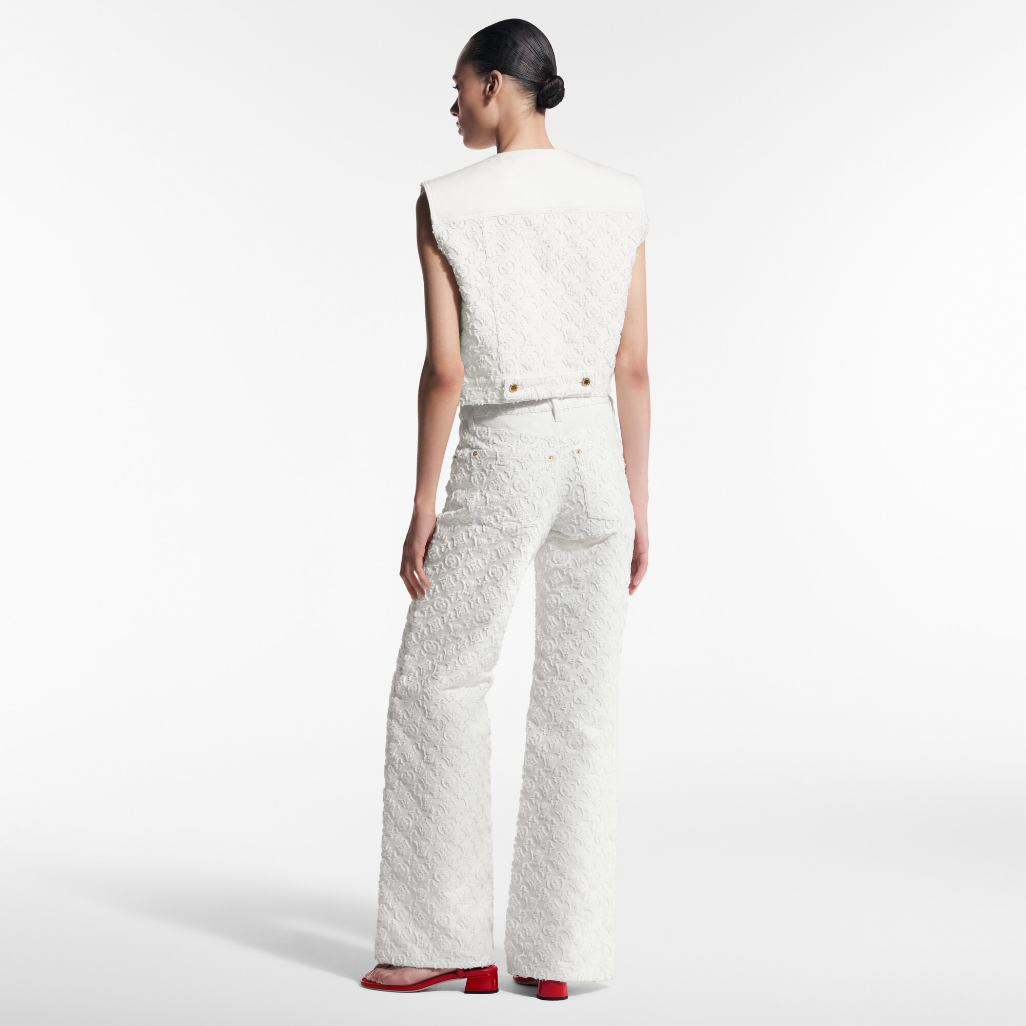 Jeans con motivo Monogram in fil coupé  Donna Abbigliamento Pantaloni | LOUIS VUITTON (Zoom prodotto)