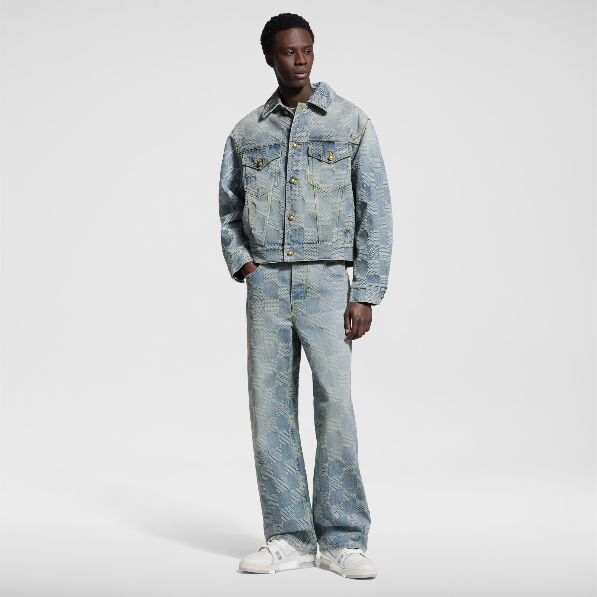 Jeans da skate con motivo Damier  Uomo Abbigliamento Collezione Denim | LOUIS VUITTON (Zoom prodotto)