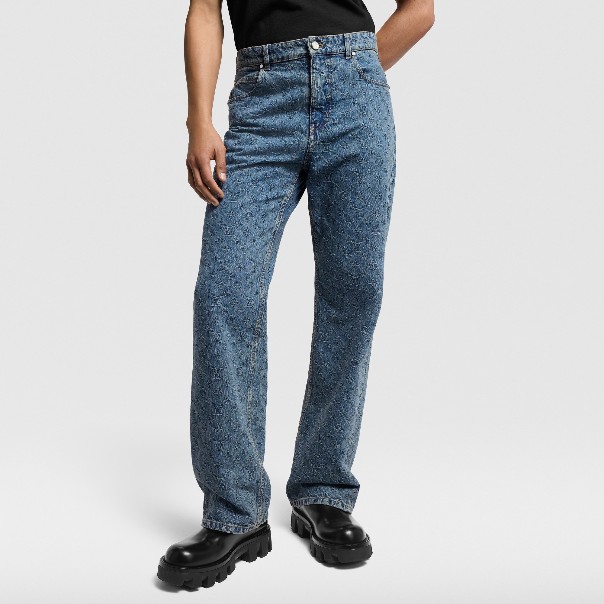 Jeans da skate con motivo Monogram in trama jacquard  Uomo Abbigliamento Collezione Denim | LOUIS VUITTON (Zoom prodotto)