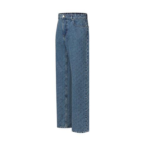 Jeans da skate con motivo Monogram in trama jacquard Uomo Abbigliamento Collezione Denim | LOUIS VUITTON (Zoom prodotto)
