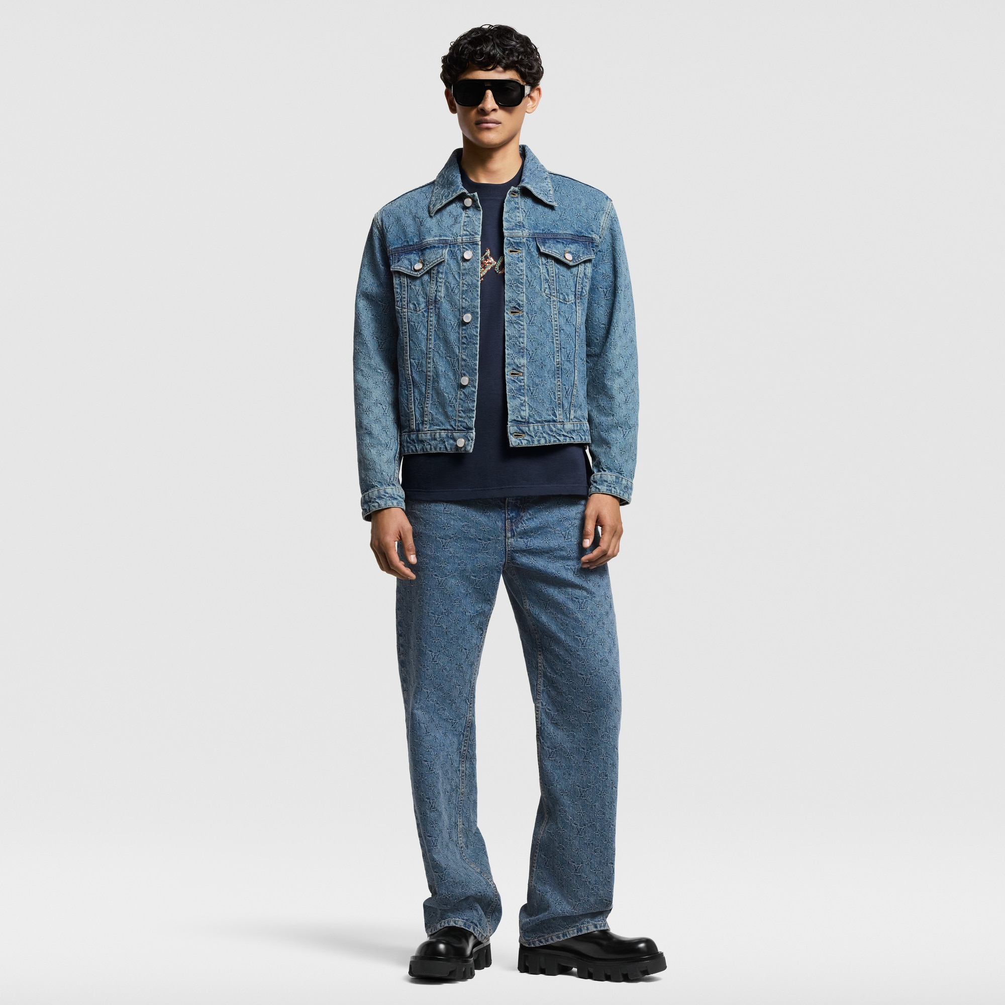 Jeans da skate con motivo Monogram in trama jacquard  Uomo Abbigliamento Collezione Denim | LOUIS VUITTON (Zoom prodotto)