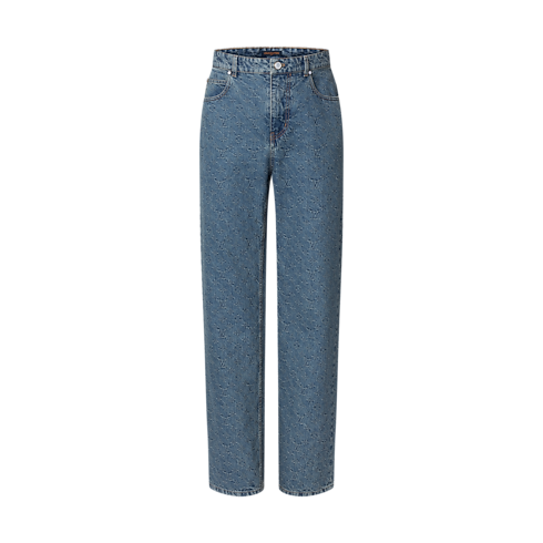 Jeans da skate con motivo Monogram in trama jacquard Uomo Abbigliamento Collezione Denim | LOUIS VUITTON (Zoom prodotto)