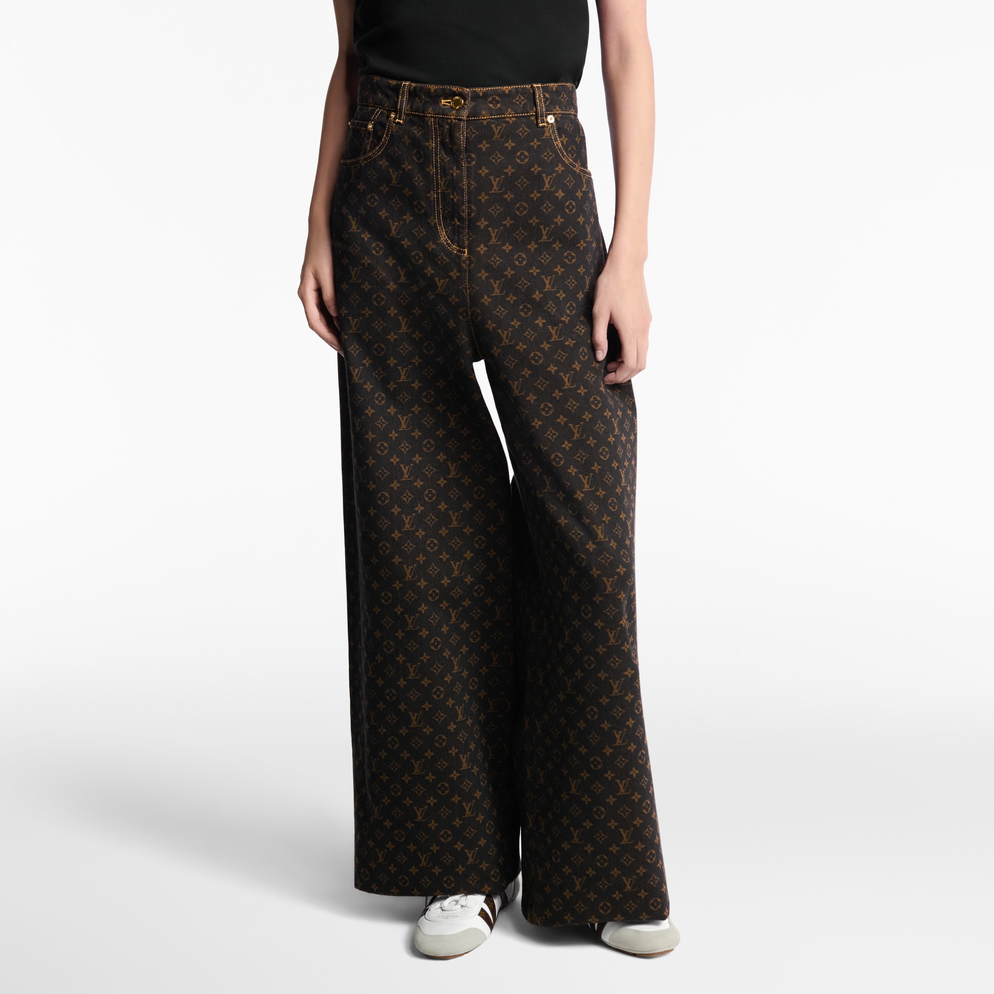Jeans dritti con motivo Monogram  Donna Abbigliamento Pantaloni | LOUIS VUITTON (Zoom prodotto)