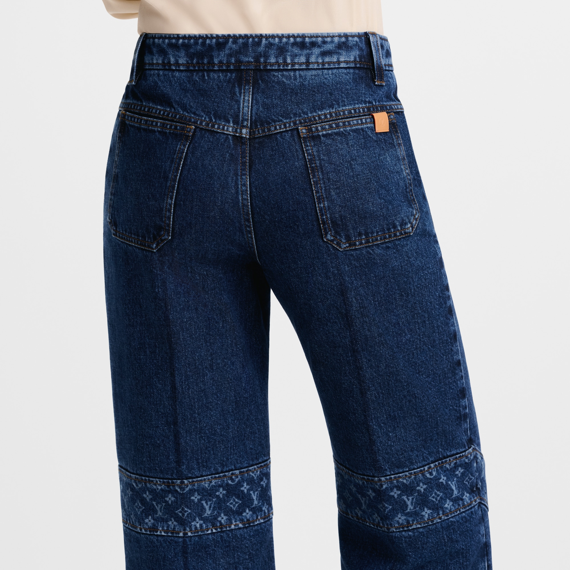 Jeans in denim grezzo con dettagli Monogram  Donna Abbigliamento Pantaloni | LOUIS VUITTON (Zoom prodotto)
