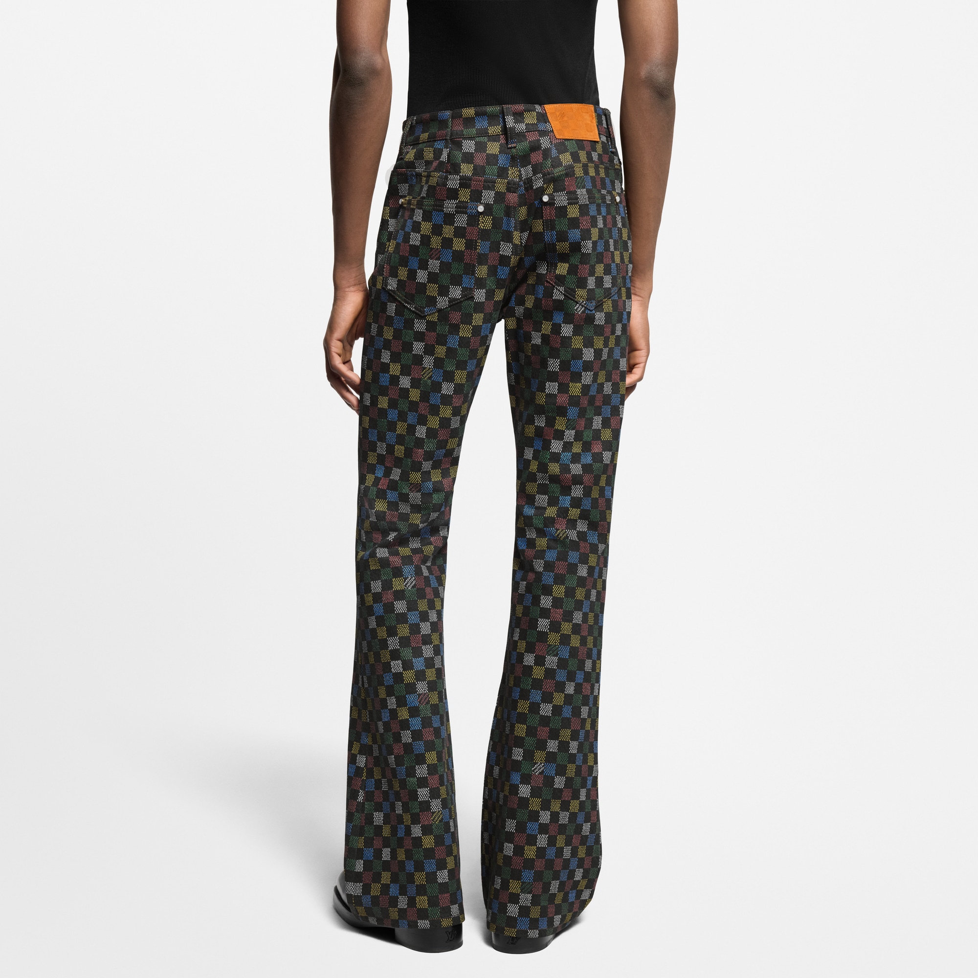 Jeans svasati con motivo Damier  Uomo Abbigliamento Collezione Denim | LOUIS VUITTON (Zoom prodotto)