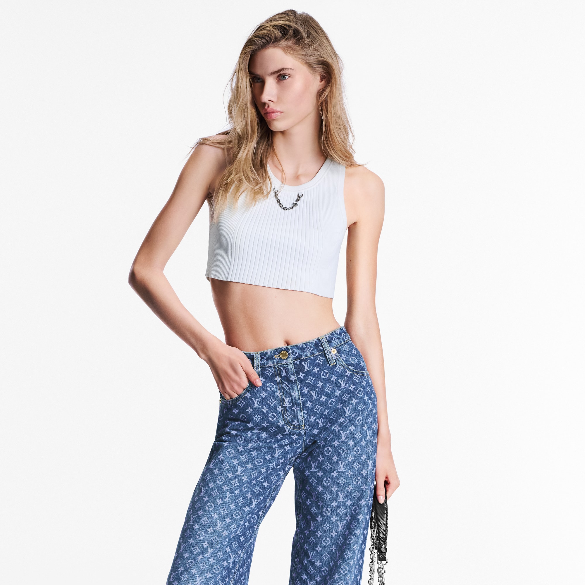 Jeans svasati con motivo Monogram  Donna Abbigliamento Pantaloni | LOUIS VUITTON (Zoom prodotto)