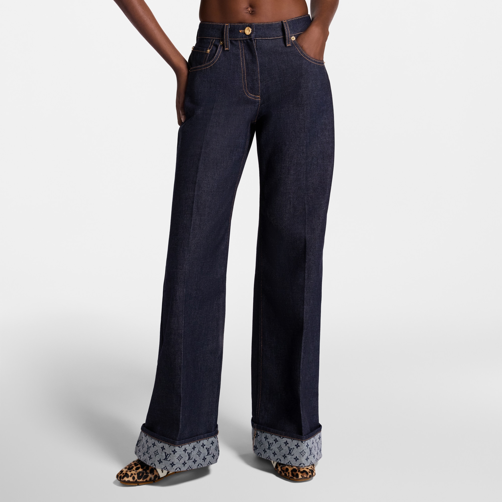 Jeans svasati con risvolti  Donna Abbigliamento Pantaloni | LOUIS VUITTON (Zoom prodotto)