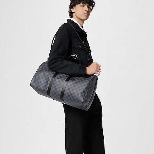 Keepall Bandoulière 45 Tela Damier Graphite Uomo Viaggio Tutte le Valigie e Accessori | LOUIS VUITTON (Zoom prodotto)
