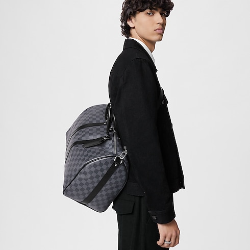 Keepall Bandoulière 45 Tela Damier Graphite Uomo Viaggio Tutte le Valigie e Accessori | LOUIS VUITTON (Zoom prodotto)