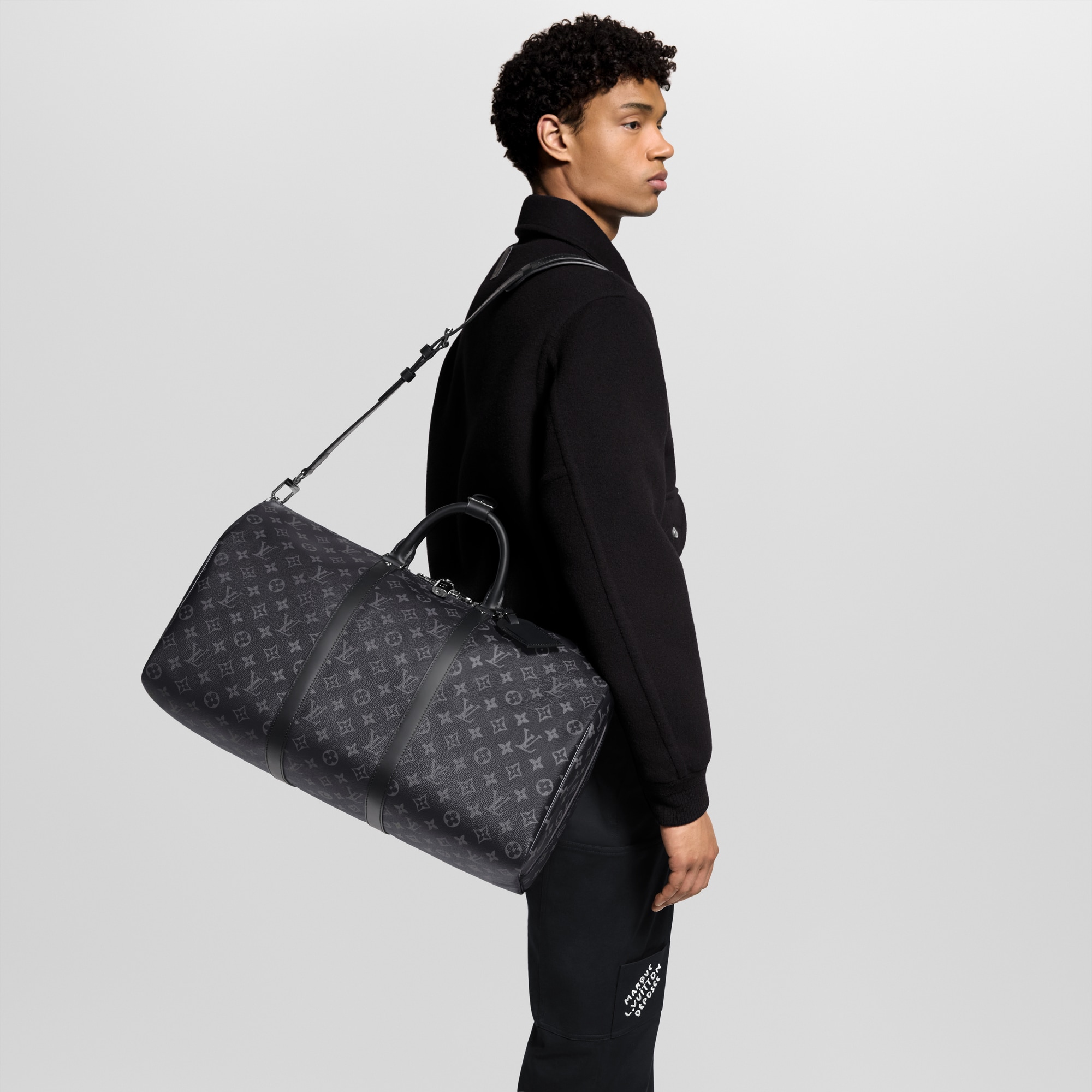 Keepall Bandoulière 50 Tela Monogram Eclipse Borse e Piccola Pelletteria Borse da Uomo LV Icons | LOUIS VUITTON (Zoom prodotto)