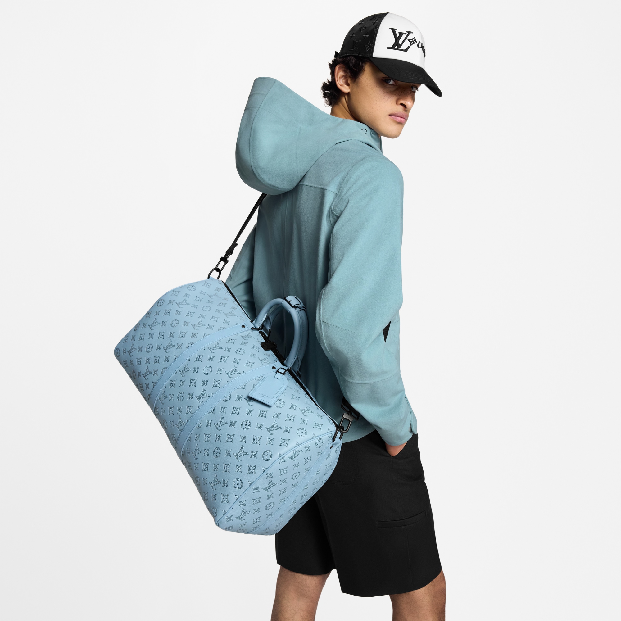 Keepall Bandoulière 50 Monogram Shadow Borse e Piccola Pelletteria Borse da Uomo LV Icons | LOUIS VUITTON (Zoom prodotto)