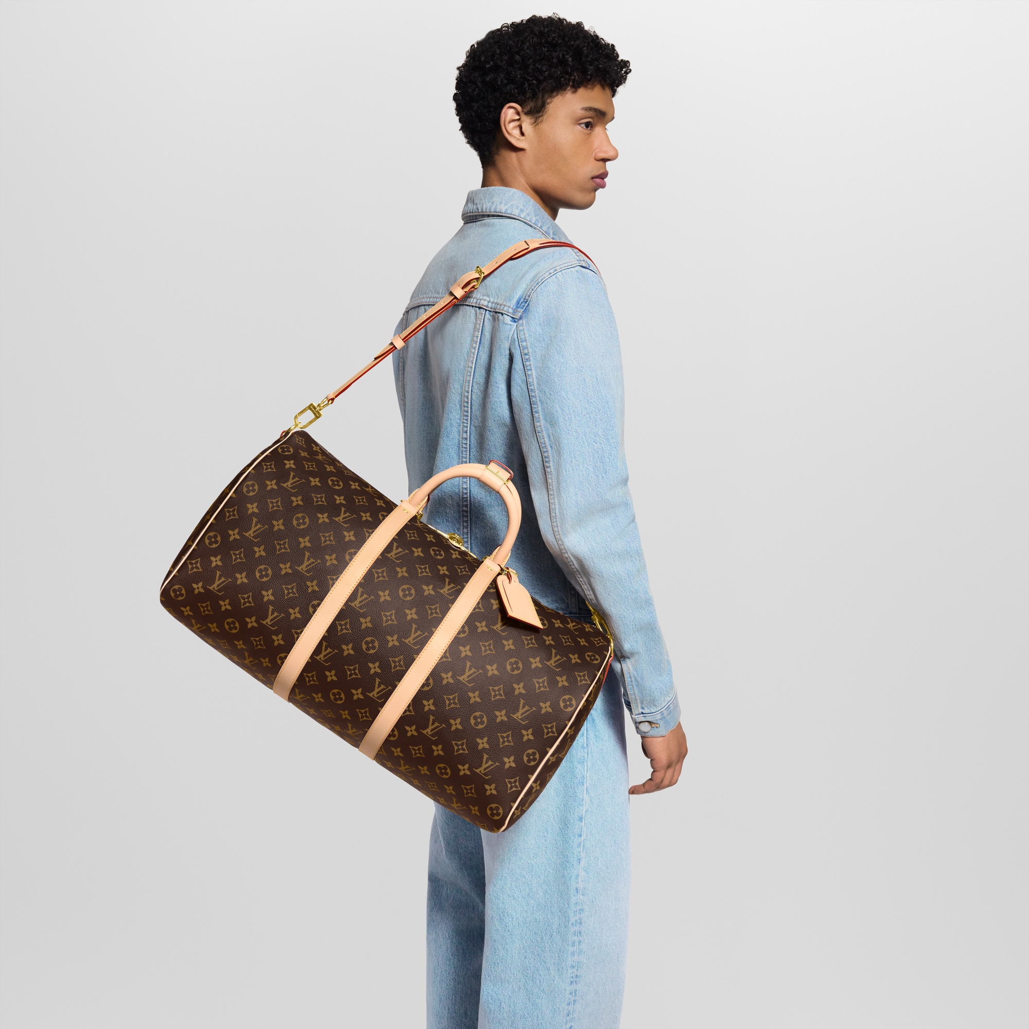 Keepall Bandoulière 50 Tela Monogram Borse e Piccola Pelletteria Borse Personalizzate } | LOUIS VUITTON (Zoom prodotto)