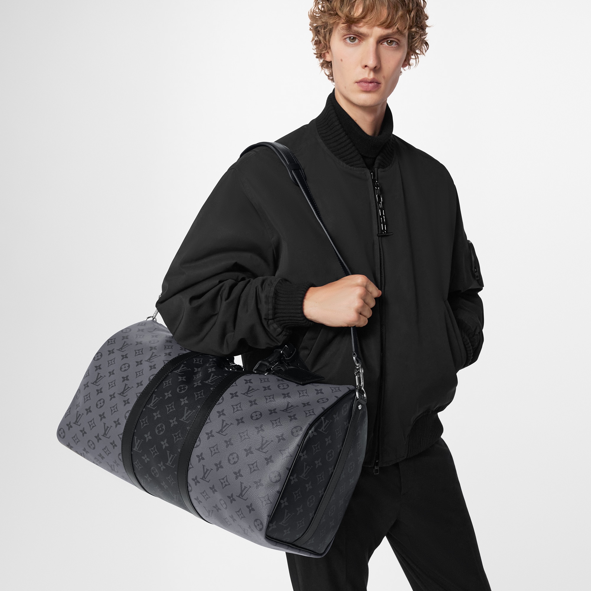 Keepall Bandoulière 50 Tela Monogram Eclipse Uomo Viaggio Borse da Viaggio | LOUIS VUITTON (Zoom prodotto)