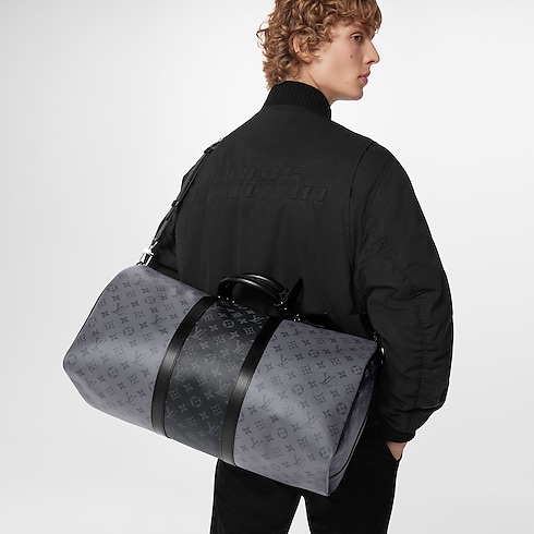Keepall Bandoulière 50 Tela Monogram Eclipse Uomo Viaggio Borse da Viaggio | LOUIS VUITTON (Zoom prodotto)