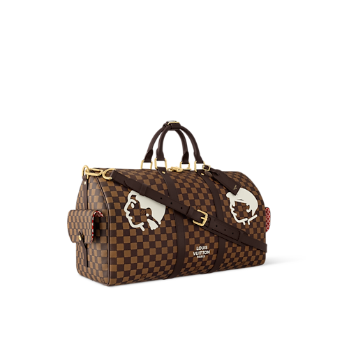 Keepall Bandoulière 50 Tela Damier Ébène Borse e Piccola Pelletteria Borse da Uomo LV Icons | LOUIS VUITTON (Zoom prodotto)