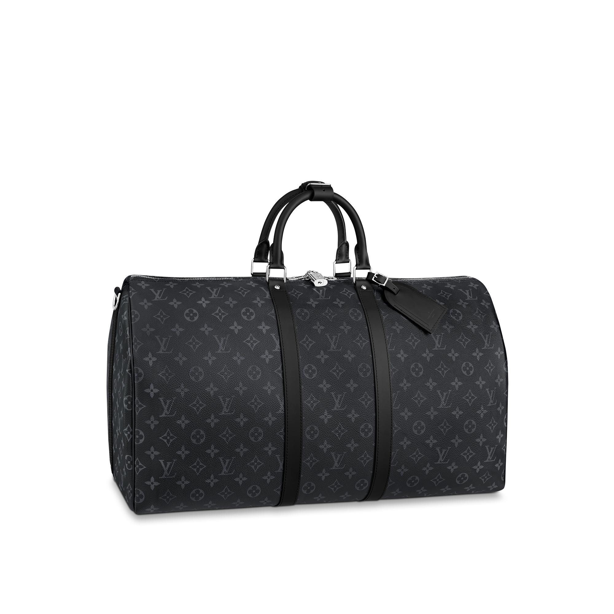 Keepall Bandoulière 55 Monogram Eclipse Uomo Viaggio Borse da Viaggio | LOUIS VUITTON (Zoom prodotto)