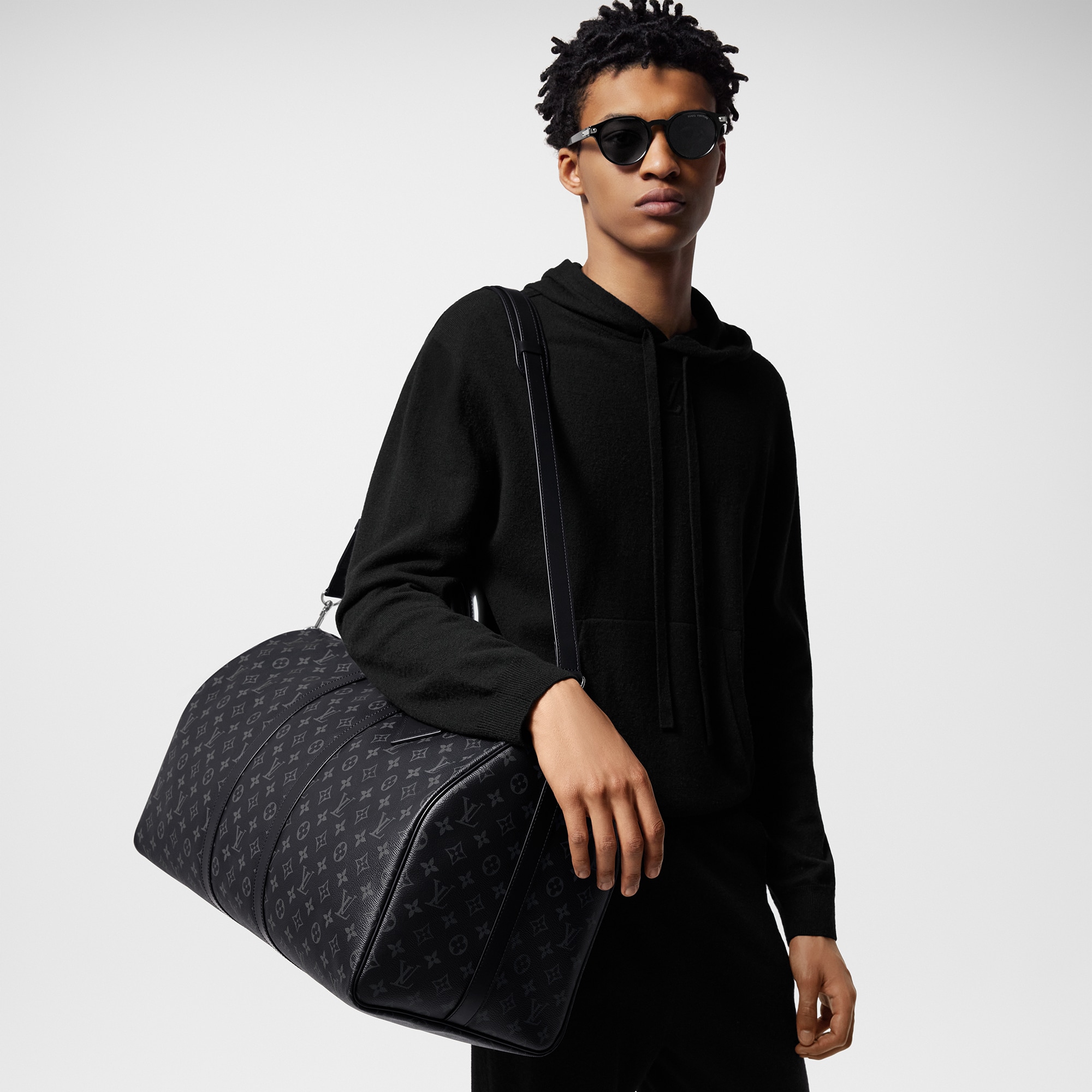 Keepall Bandoulière 55 Monogram Eclipse Uomo Viaggio Borse da Viaggio | LOUIS VUITTON (Zoom prodotto)