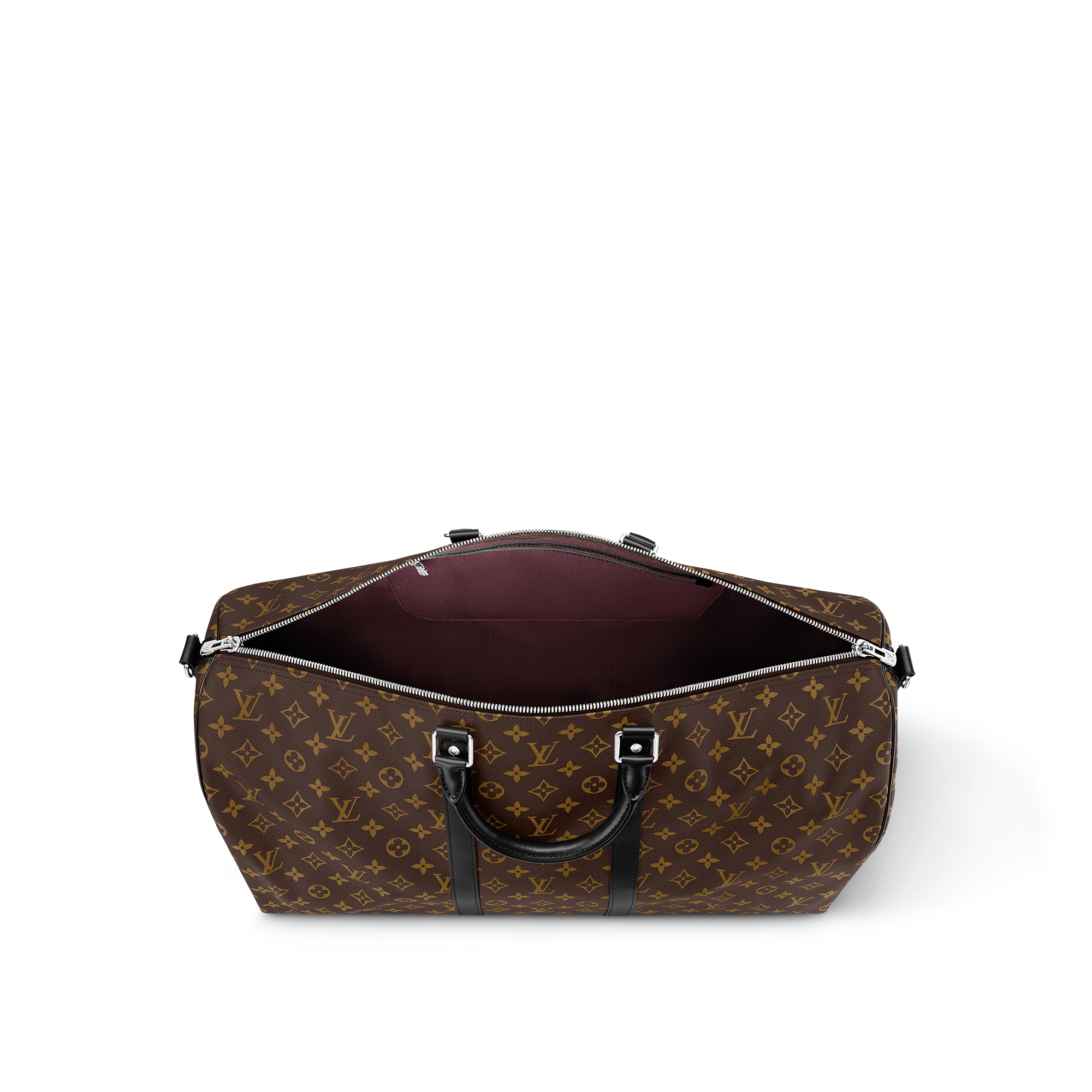Keepall Bandoulière 55 Tela Monogram Macassar Borse e Piccola Pelletteria Borse Personalizzate } | LOUIS VUITTON (Zoom prodotto)