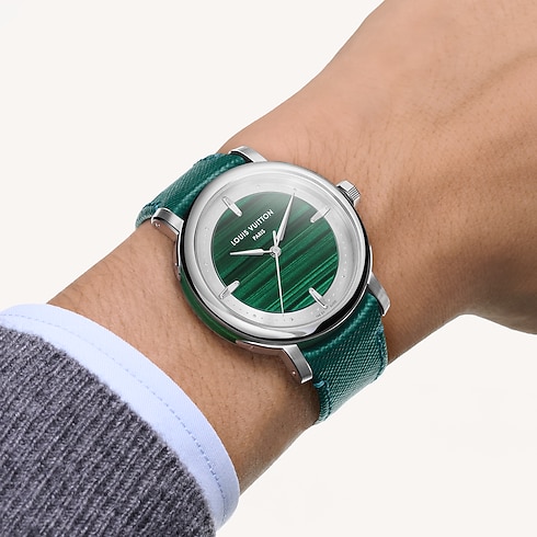 Louis Vuitton Escale, orologio automatico, 40 mm, platino e malachite Orologi Collezioni di orologi Escale | LOUIS VUITTON (Zoom prodotto)
