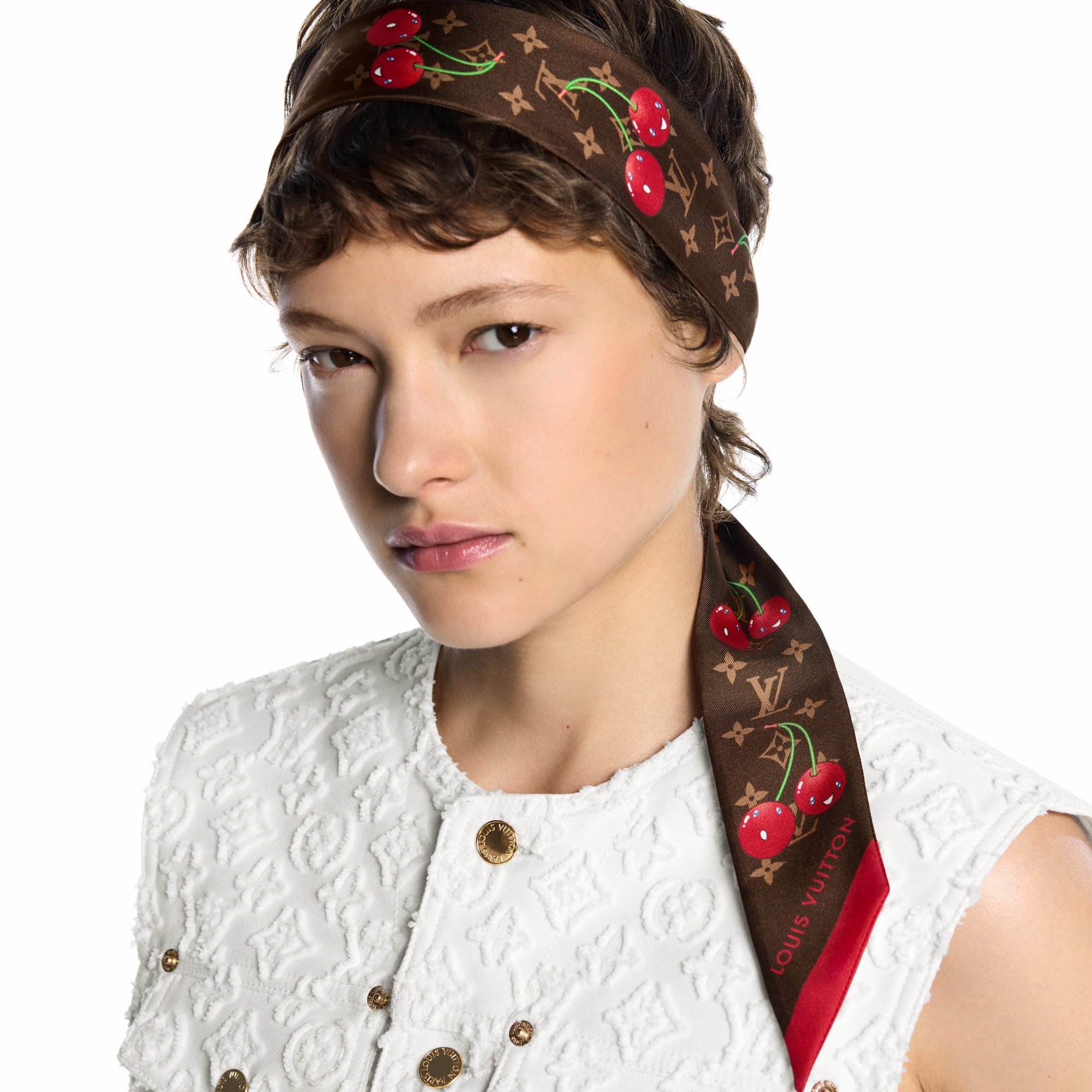 LV x TM Bandeau Monogram Cerise S00 Donna Accessori Foulard in seta e Bandeaux | LOUIS VUITTON (Zoom prodotto)